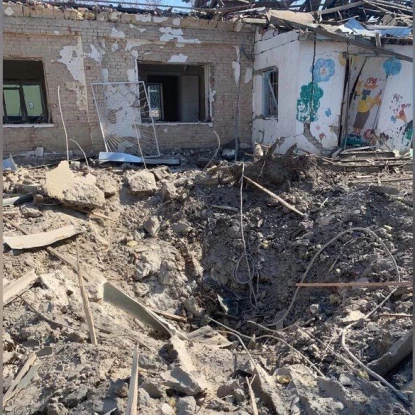 The building of the psychiatric hospital, which suffered damage, screenshots Suspilne. Mykolaiv