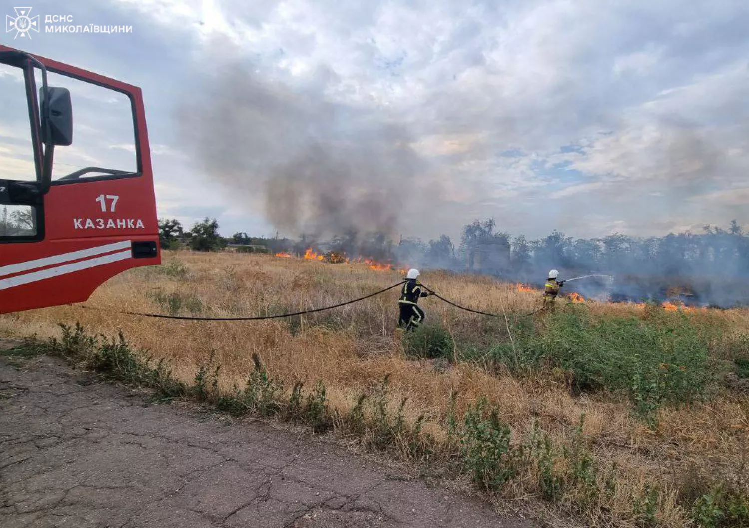 Пожары в Николаевской области. Фото: ГСЧС Николаевской области