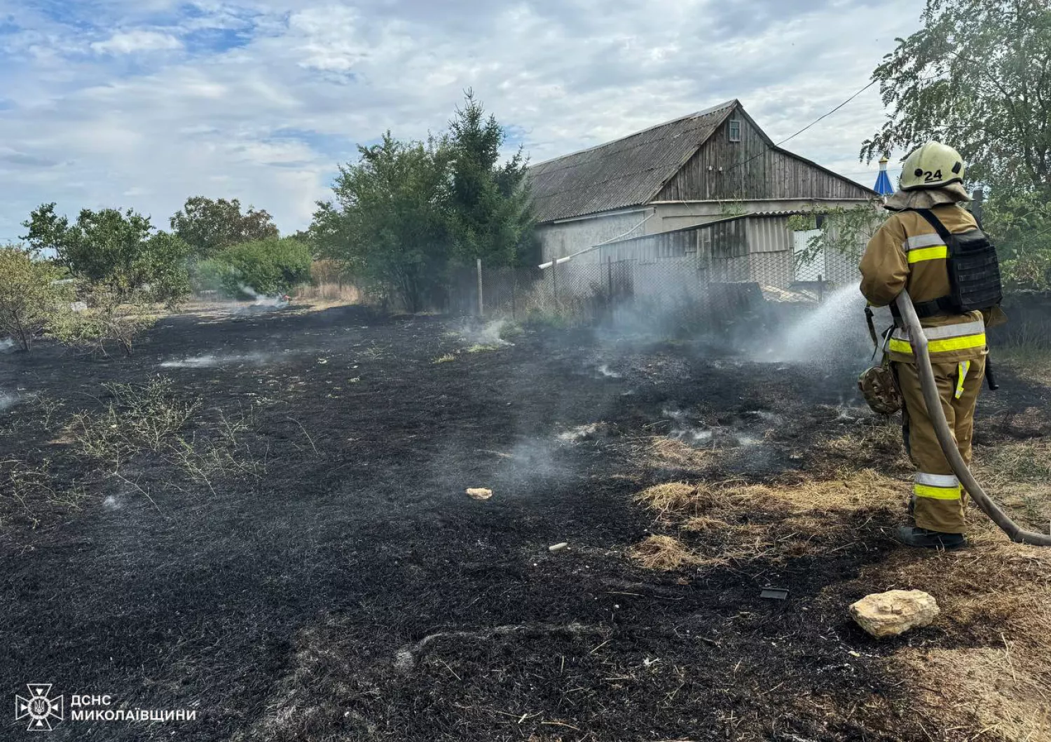 Пожары в Николаевской области. Фото: ГСЧС Николаевской области