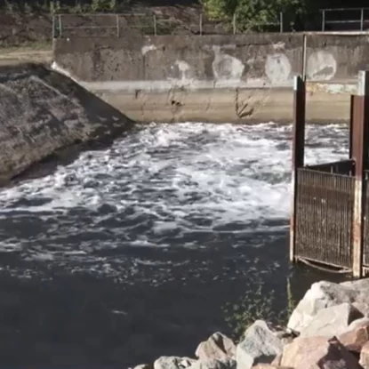 Запуск четвертої гілки водогону «Інгулець – Південне водосховище». Скриншот з відео.