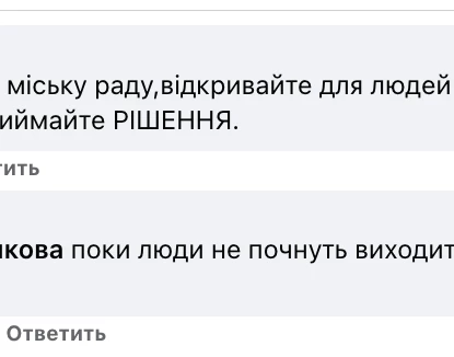 Alla Ryazhskyi's comments under the post of the city council member regarding the felling of trees in the Ingul district of the city. Photo: Screenshot from Facebook/