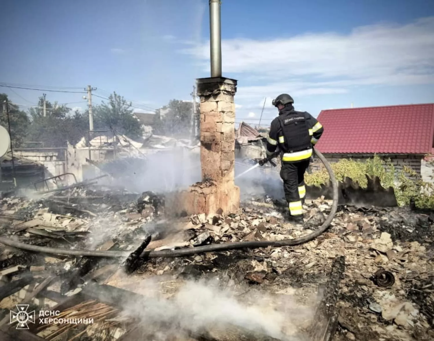 Пожар в Херсонской области 14 сентября. Фото: ГСЧС Херсонщины