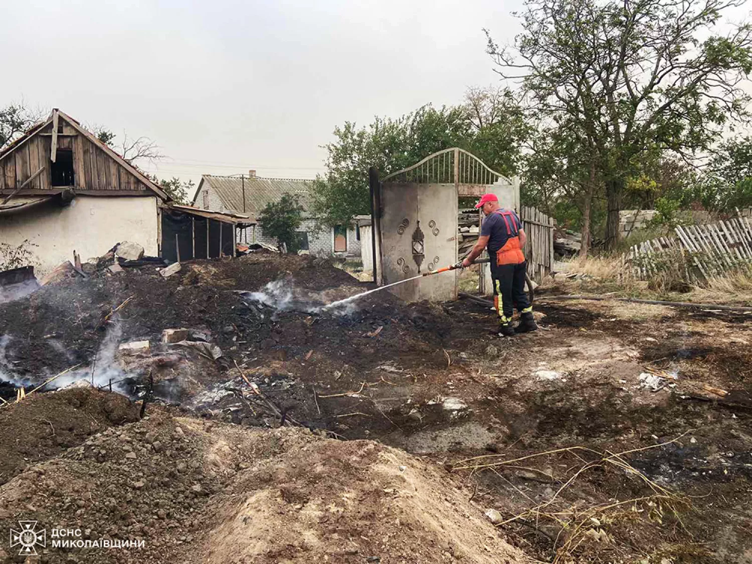 Пожар в Николаевской области. Фото: ГСЧС Николаевской области