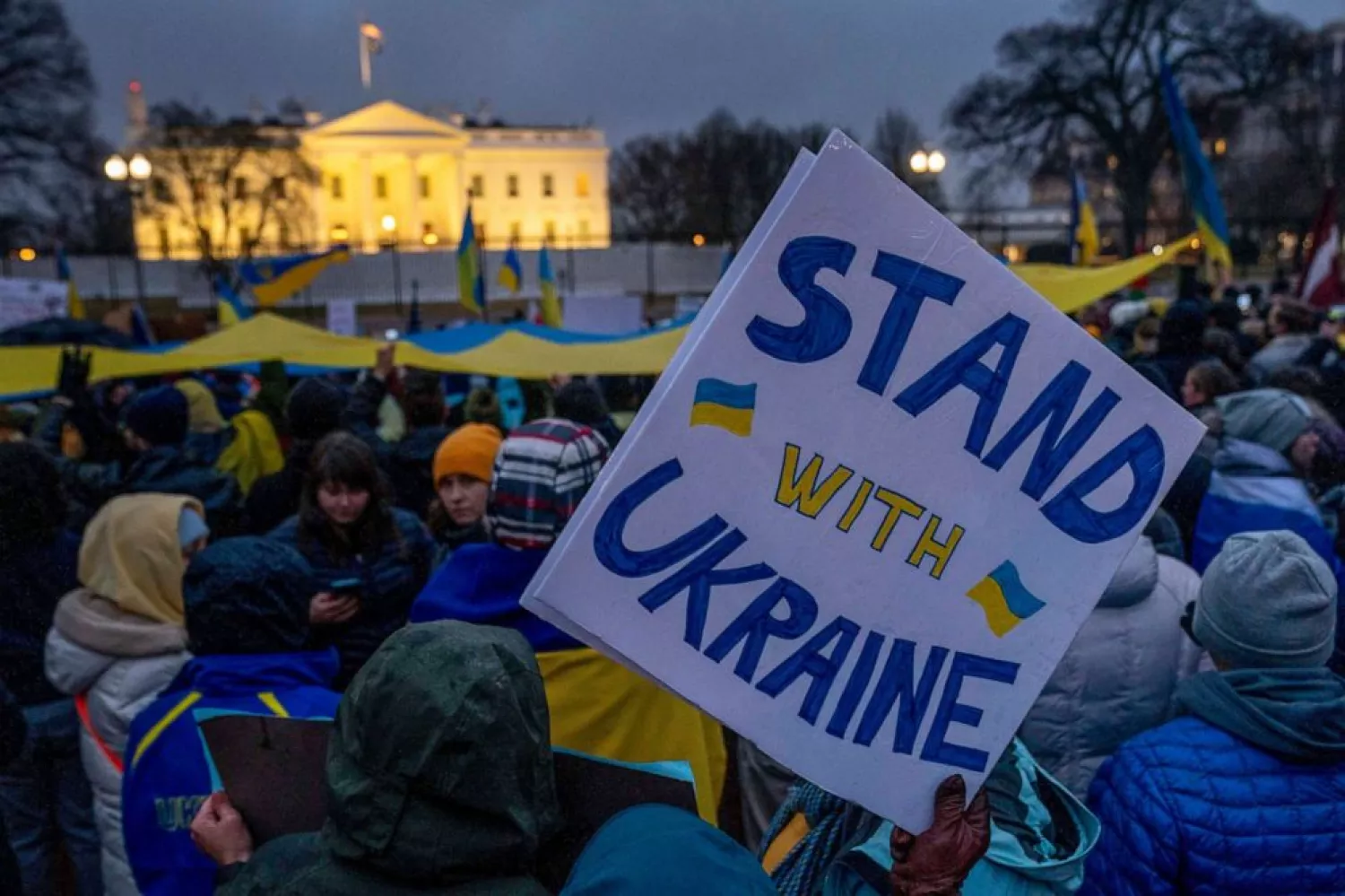 Протест у Вашингтоні проти російського вторгнення в Україну, архівне фото Andrew Harnik/AP