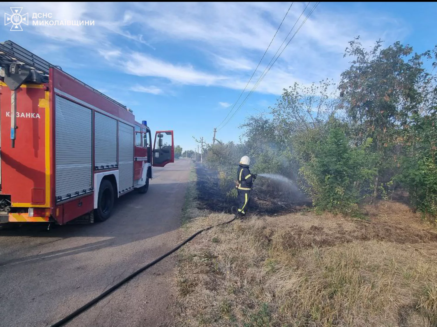 Пожежі на Миколаївщині. Фото: ДСНС Миколаївщини