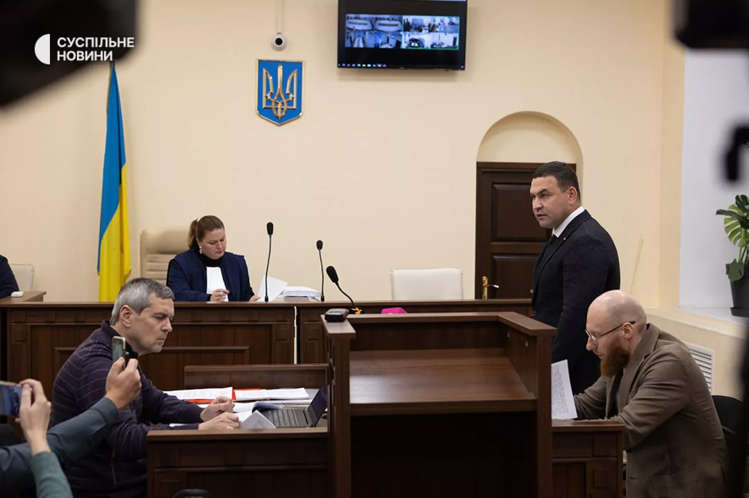 Кадри зі судового засідання в Києві 31 жовтня.  Фото: Суспільне