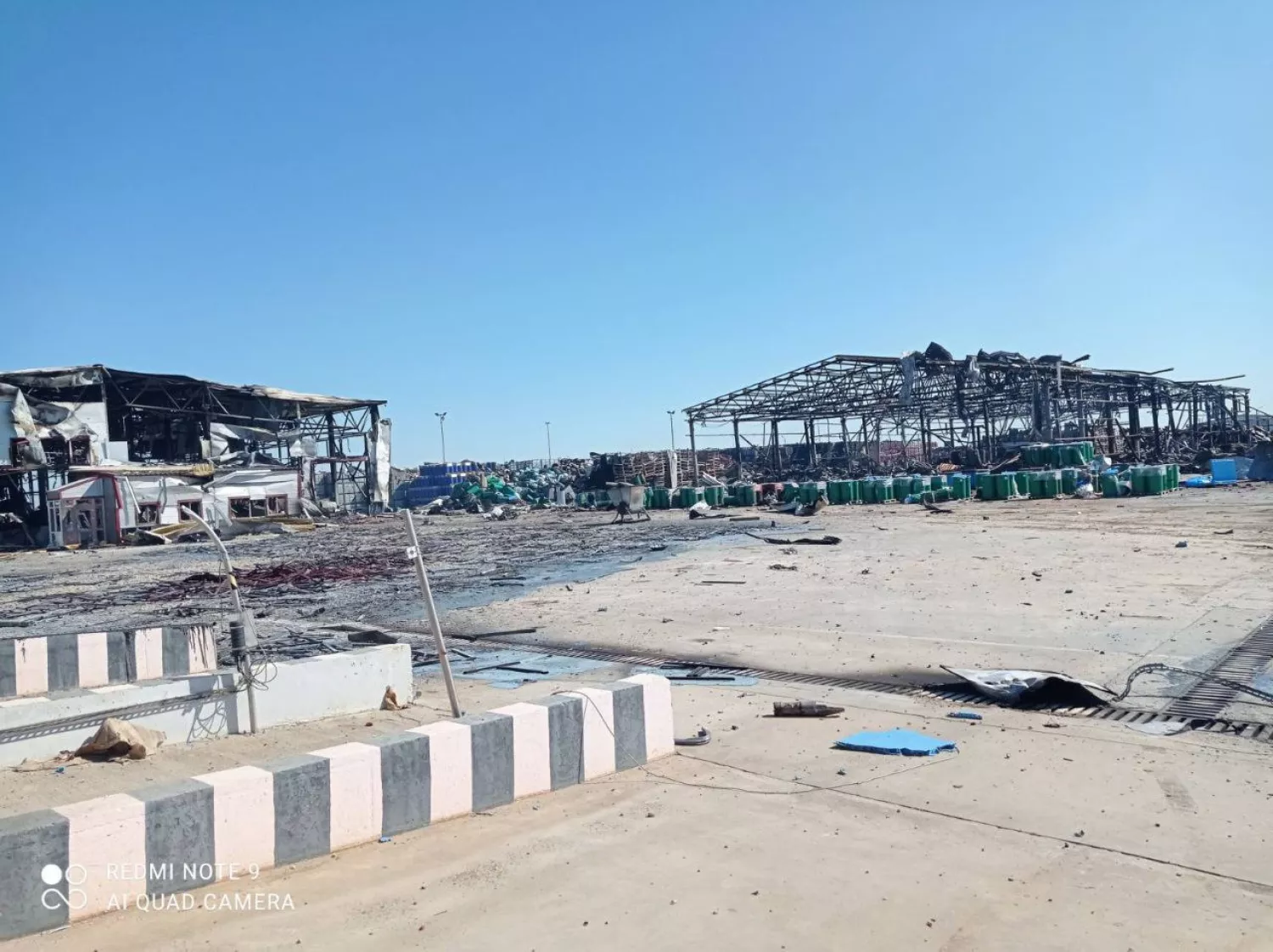 Територія компанії AgroFusion, яка зазнала обстрілів та руйнувань на початку вторгнення у 2022 році. Фото: MykolaivOblast-Info