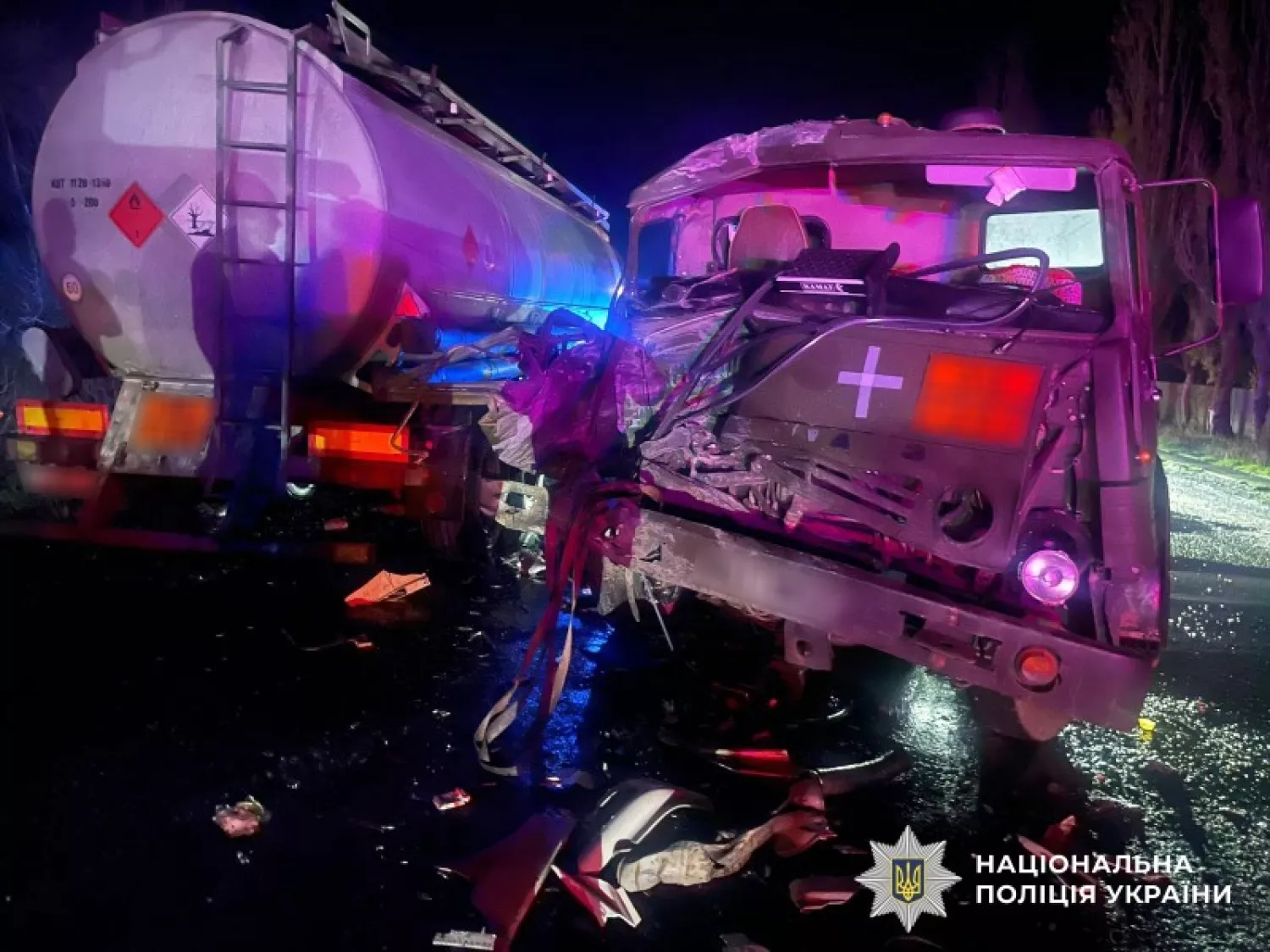 ДТП на трасі в Миколаївській області. Фото: Нацполіція