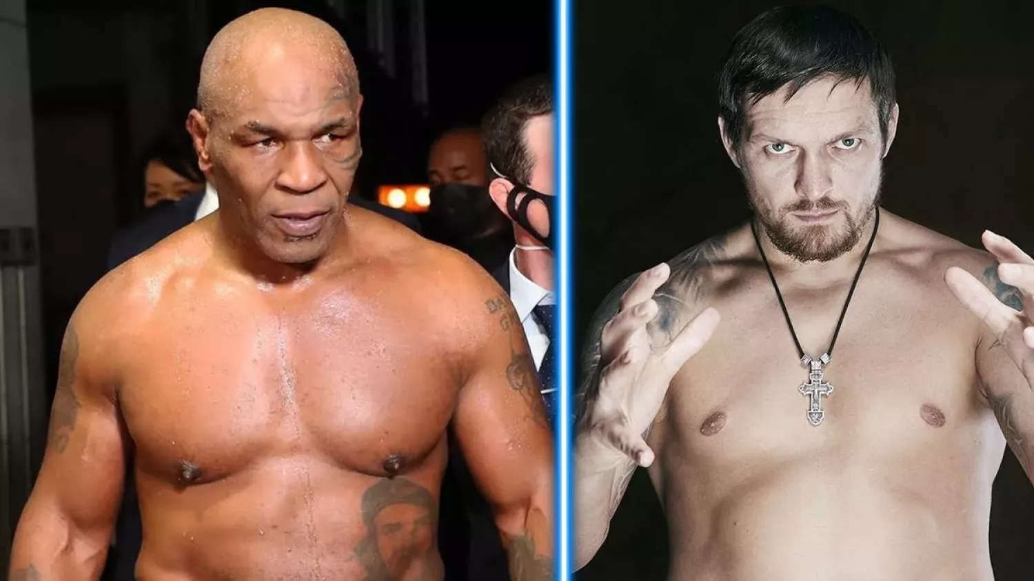 Майк Тайсон та Олександр Усик. Фото: Fightnews.info