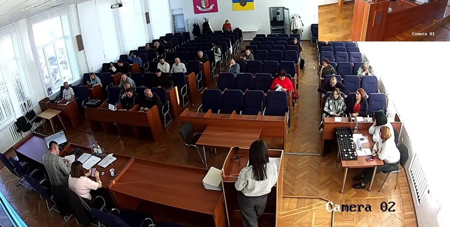 Сриншот трансляцій засідання сесій Вознесенської міської ради