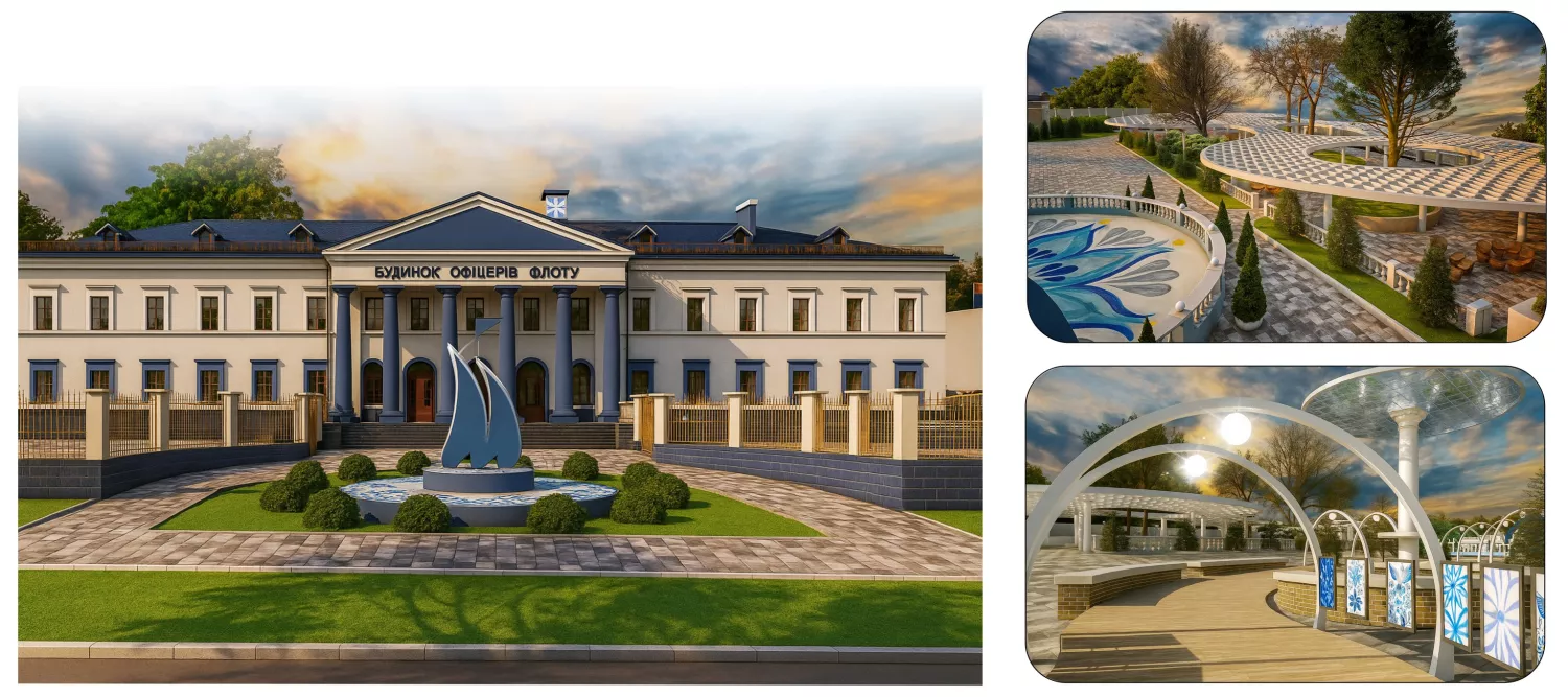 У Миколаєві визначили найкращу пропозицію для реставрації історичної будівлі ДОФу, фото проєкту:  Департамент архітектури та містобудування Миколаєва