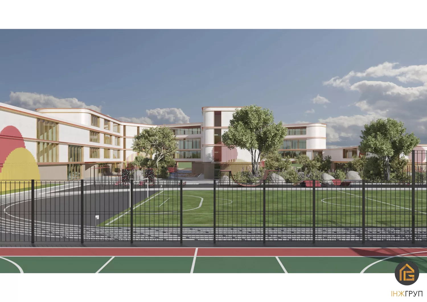 Скриншот ескізного проєкту майбутньої будівлі ліцею