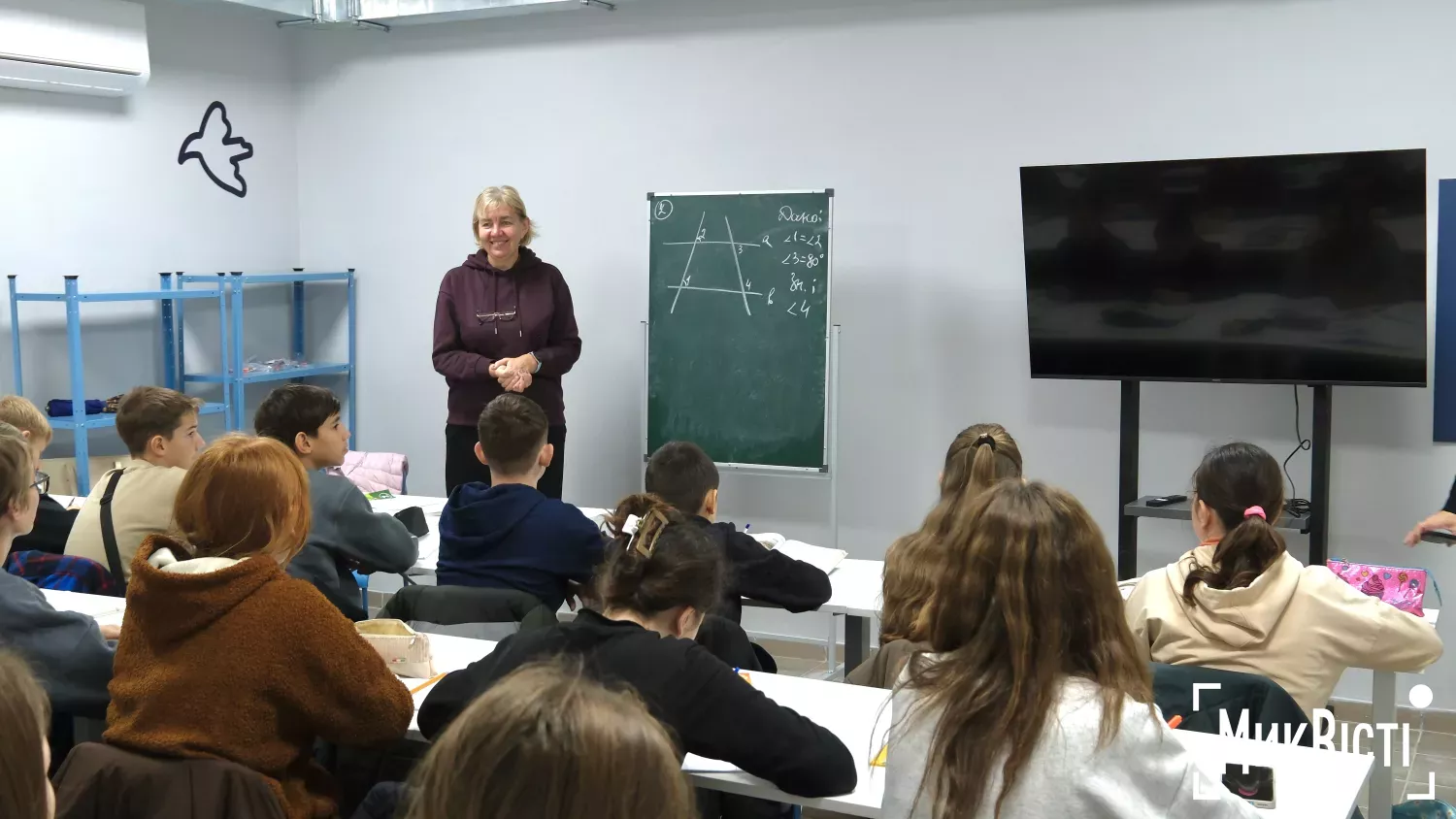 Укриття у тимчасовій школі на базі будинку культури в Ольшанському. Фото: «NikVesti»