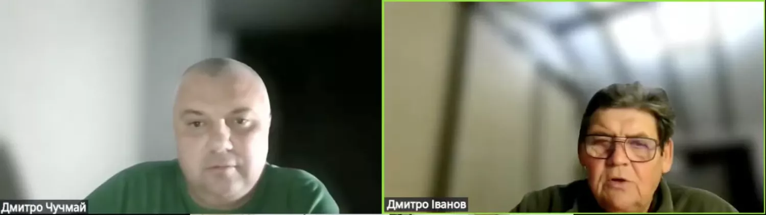 Дмитро Чучмай та Дмитро Іванов на засіданні комісії, скриншот з трансляції на YouTube-каналі міської ради