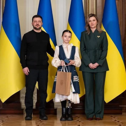 Олександра Паскаль, дев’ятирічна гімнастка з Чорноморська. Фото: Офіс президента