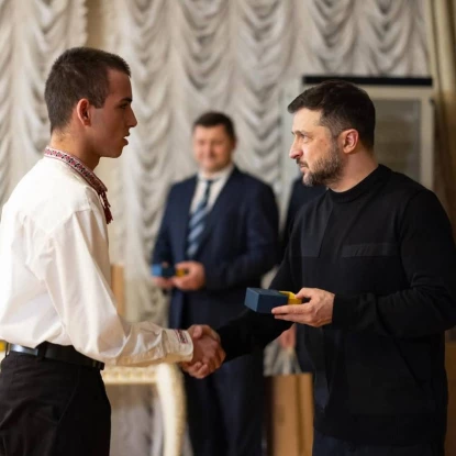 Марк Аветікян, учень 11 класу Білгород-Дністровського ліцею №1. Фото: Офіс президента