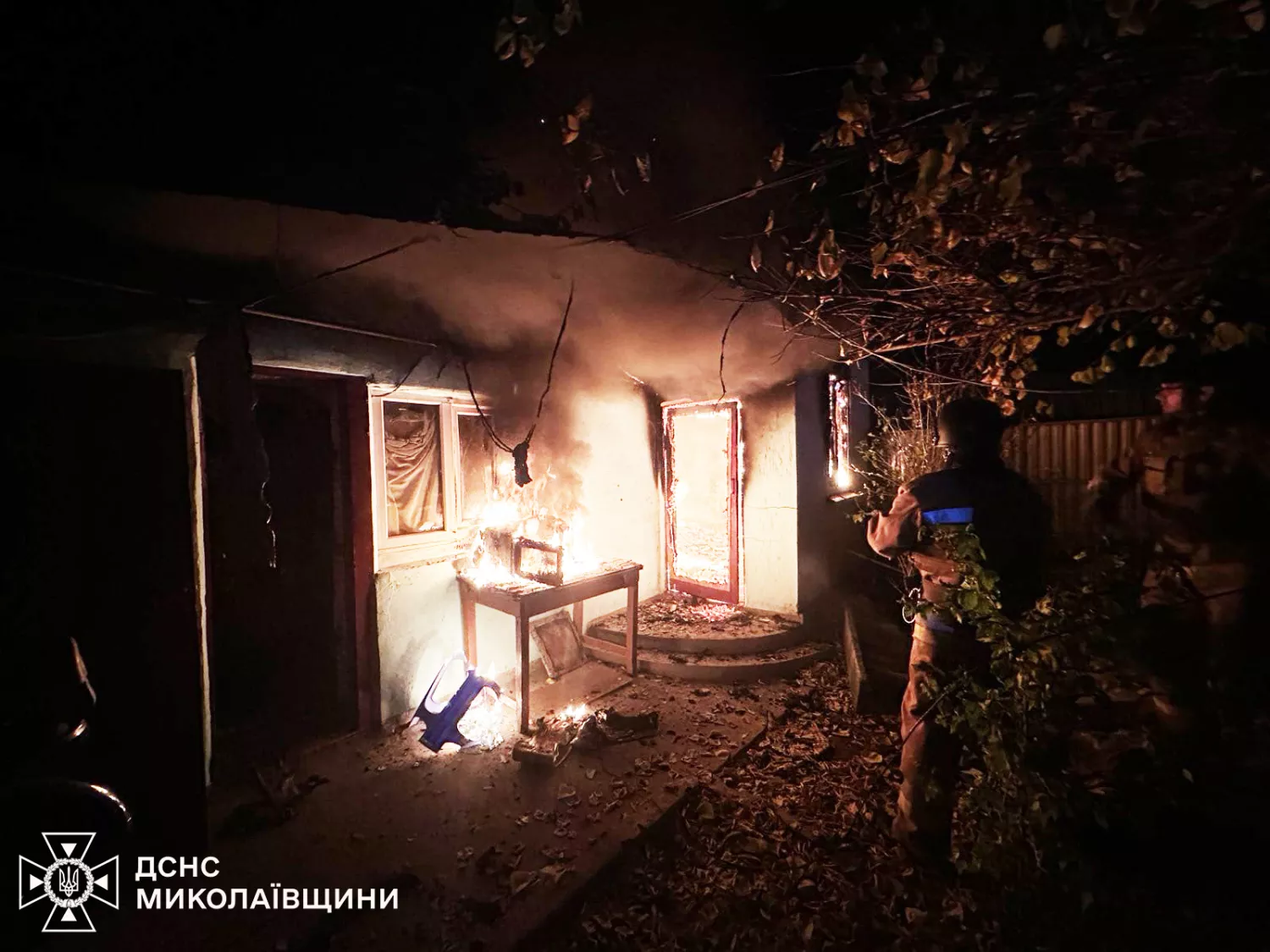 Пожежа в Очакові. Фото: ДСНС Миколаївщини