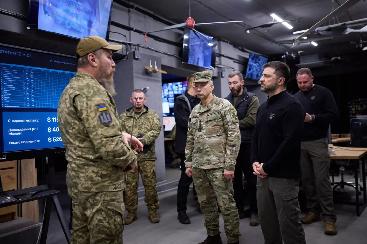 Зеленський заслухав доповідь Мадяра про розвиток Сил безпілотних систем ЗСУ. Фото: Офіс президента