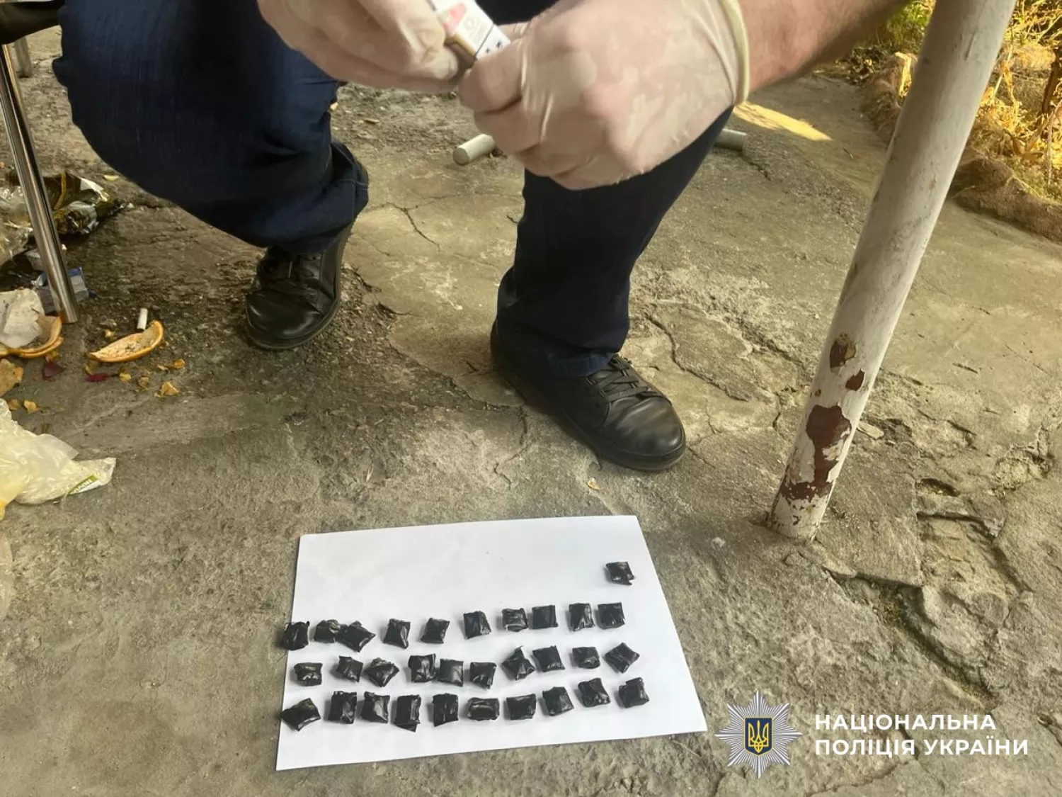 У Миколаєві чоловіка засудили до 9 років тюрми за збут наркотиків. Фото: Нацполіція