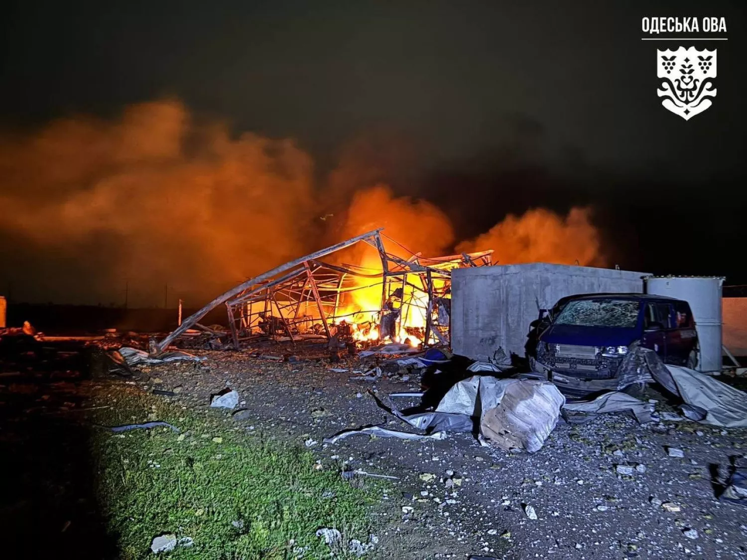 Наслідки обстрілу Одещини. Фото: Одеська ОВА