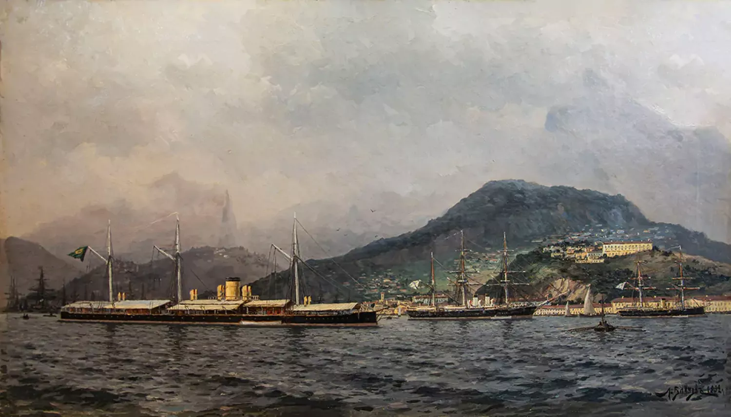 Оцифрована картина Леоніда Блінова «Кораблі у гавані», надійшла з Одеської картинної галереї