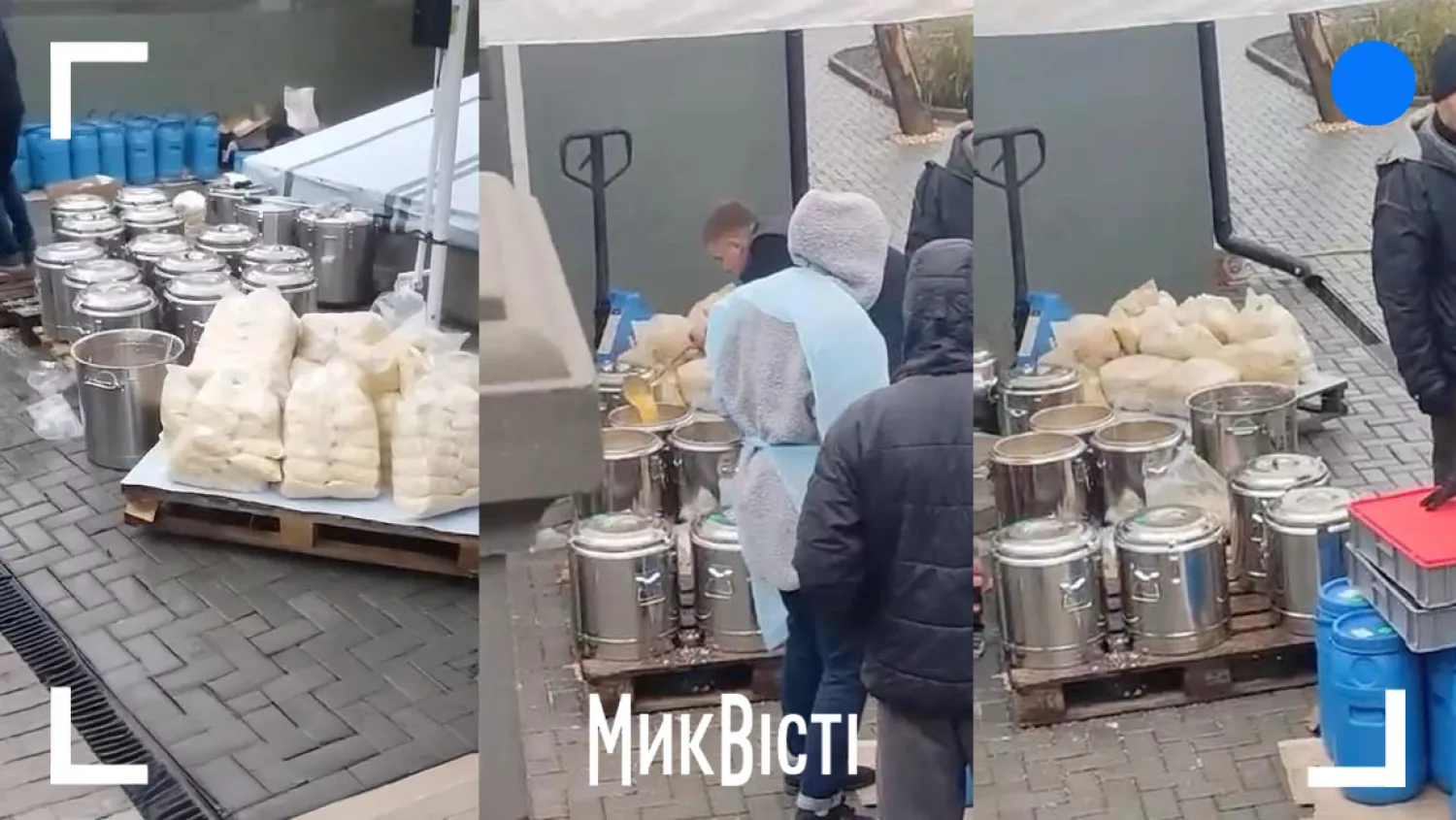 Кашу для школярів Миколаєва варили на вулиці під дощем. Колаж НикВести