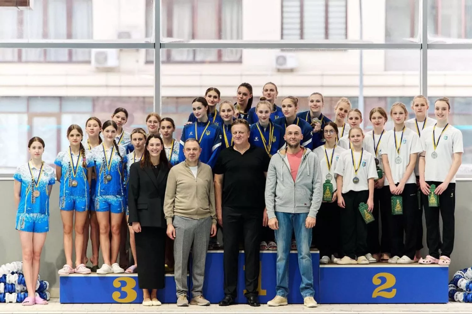 Спортсменки Миколаївщини стали призерками Командного чемпіонату України з синхронного плавання. Фото: Миколаївська ОВА