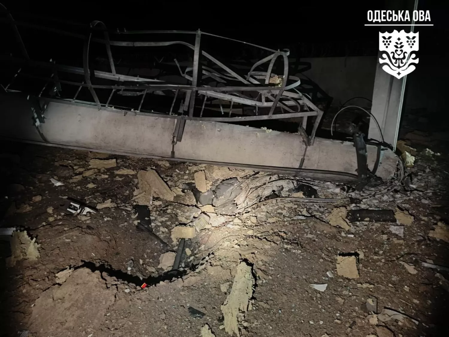 Наслідки обстрілу Одещини 26 грудня 2025 року. Фото: Одеська ОВА