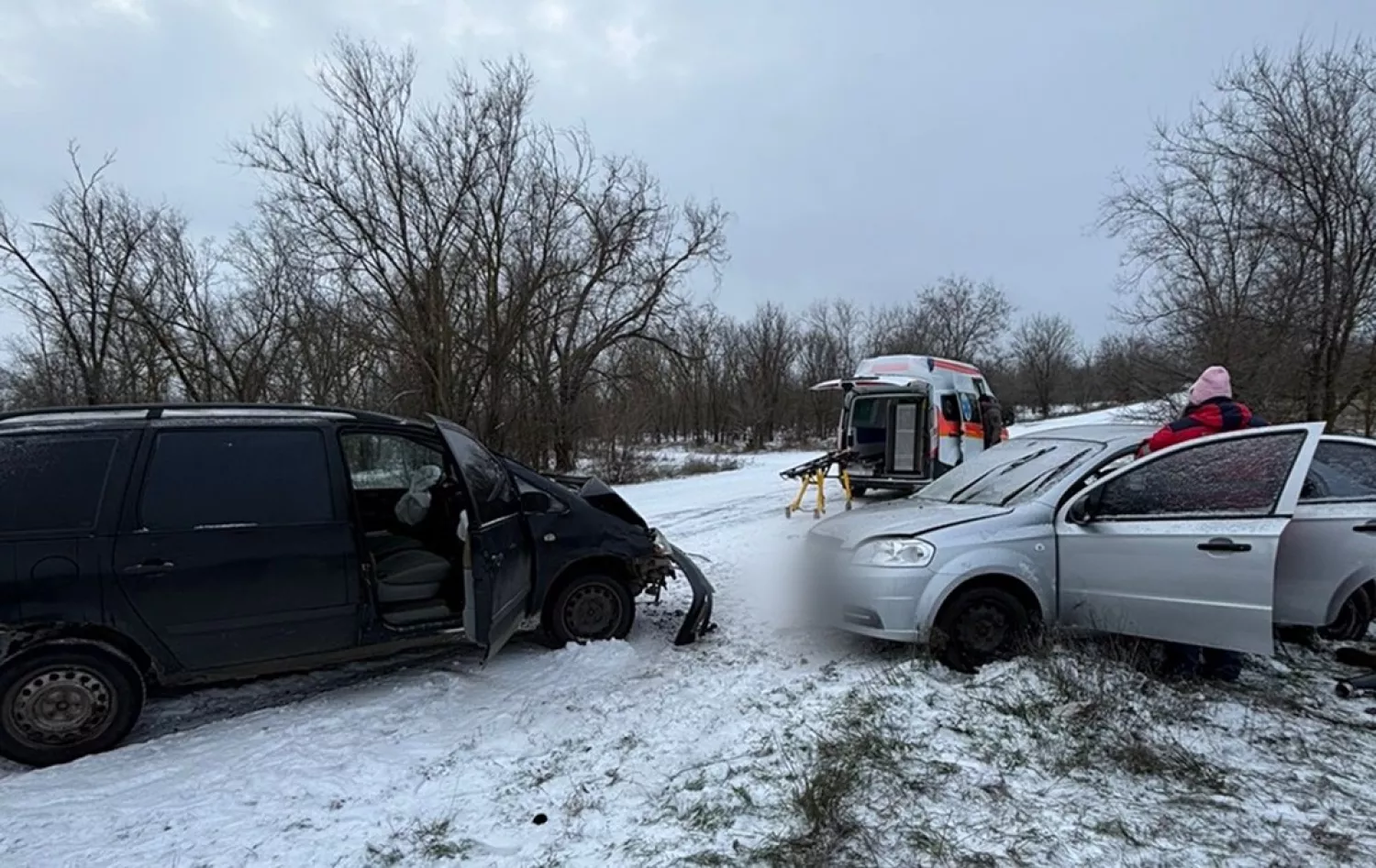На Миколаївщині зіткнулися Ford і Chevrolet. Фото: поліція Миколаївщини