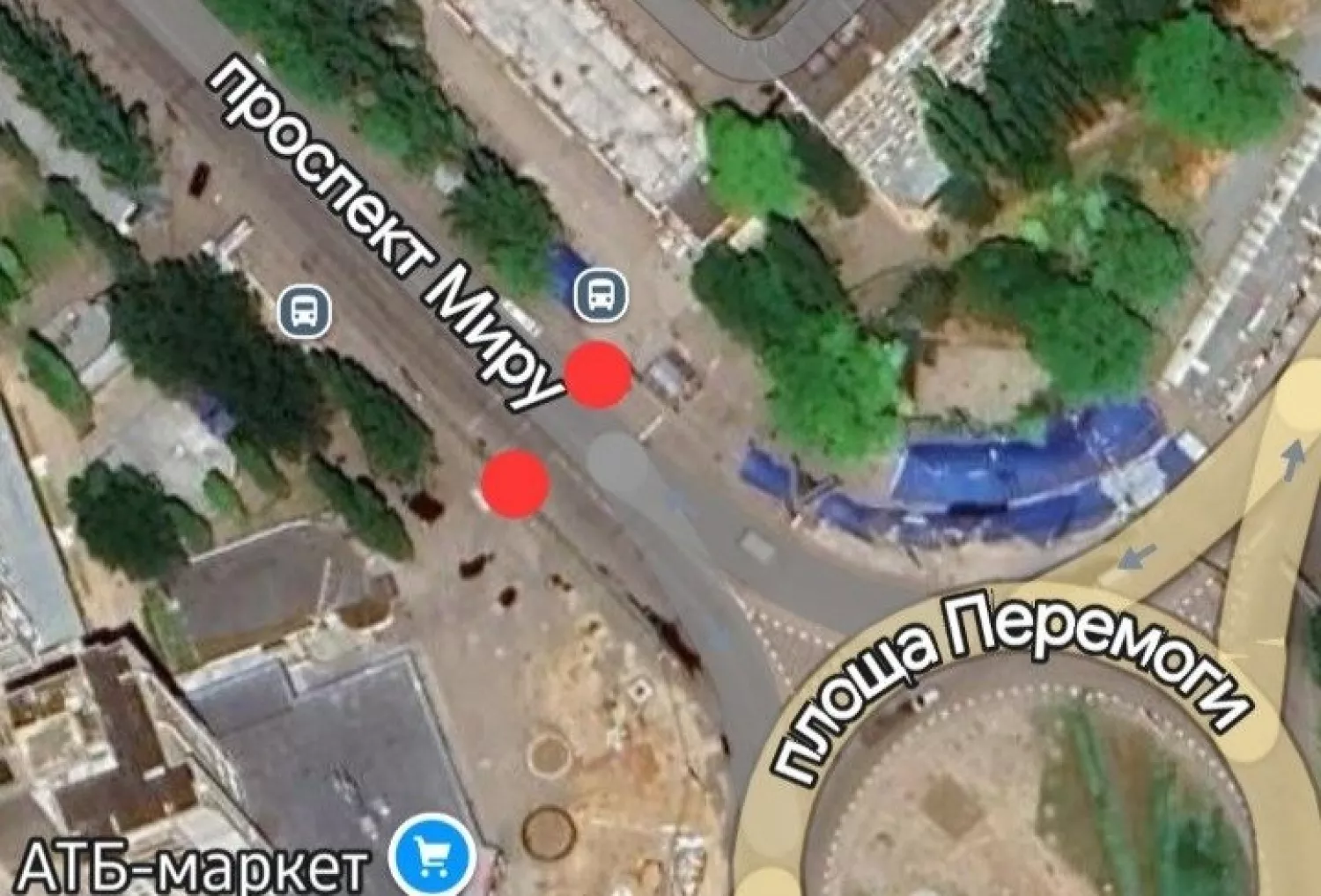 Розташування проблемних пішохідних переходів