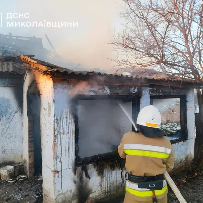 Пожежа будинку у Миколаївській області, фото: ДСНС