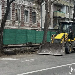 Підрядник пошкодив коріння дерев біля Дому Юріцина в Миколаєві. Фото: «НикВести»