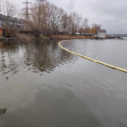 В акваторії Південного Бугу біля Ладижинської ТЕС стався викид мазуту. Фото: Вінницька обласна прокуратура