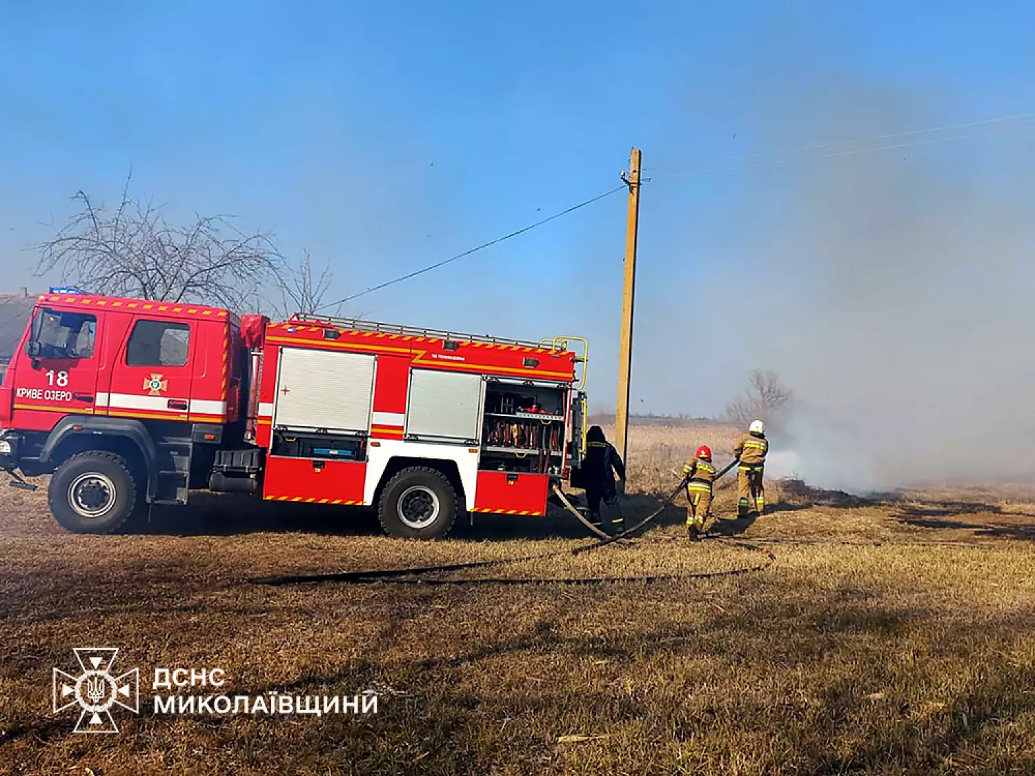 Пожежа на Миколаївщині, фото: ДСНС