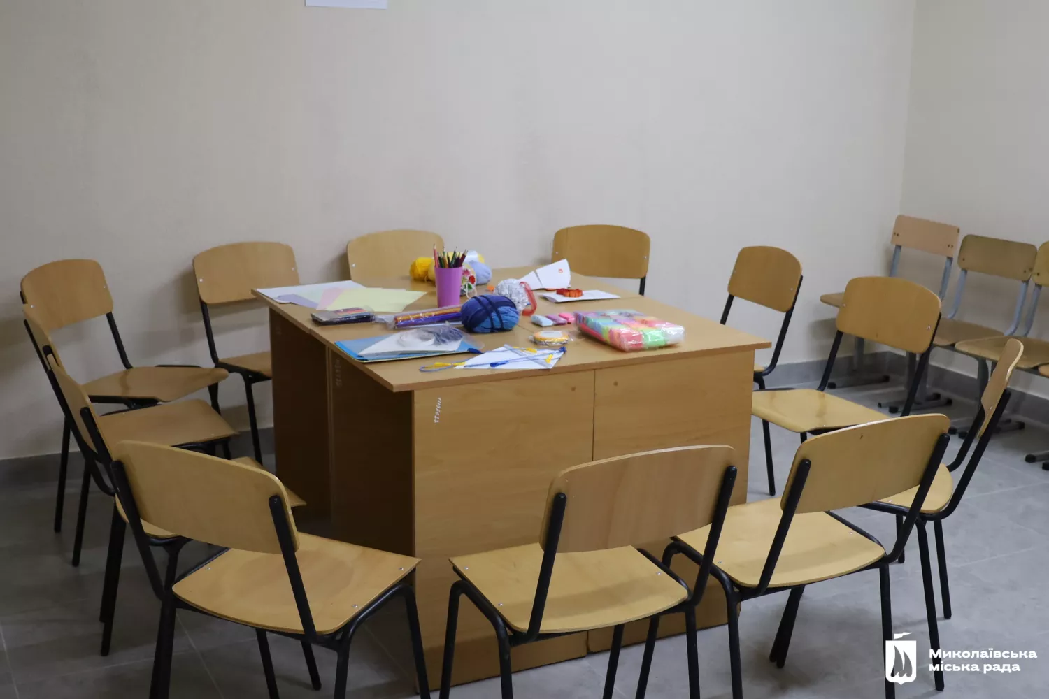 Облаштоване укриття в будинку творчості у Миколаєві. Фото: Миколаївська міська рада