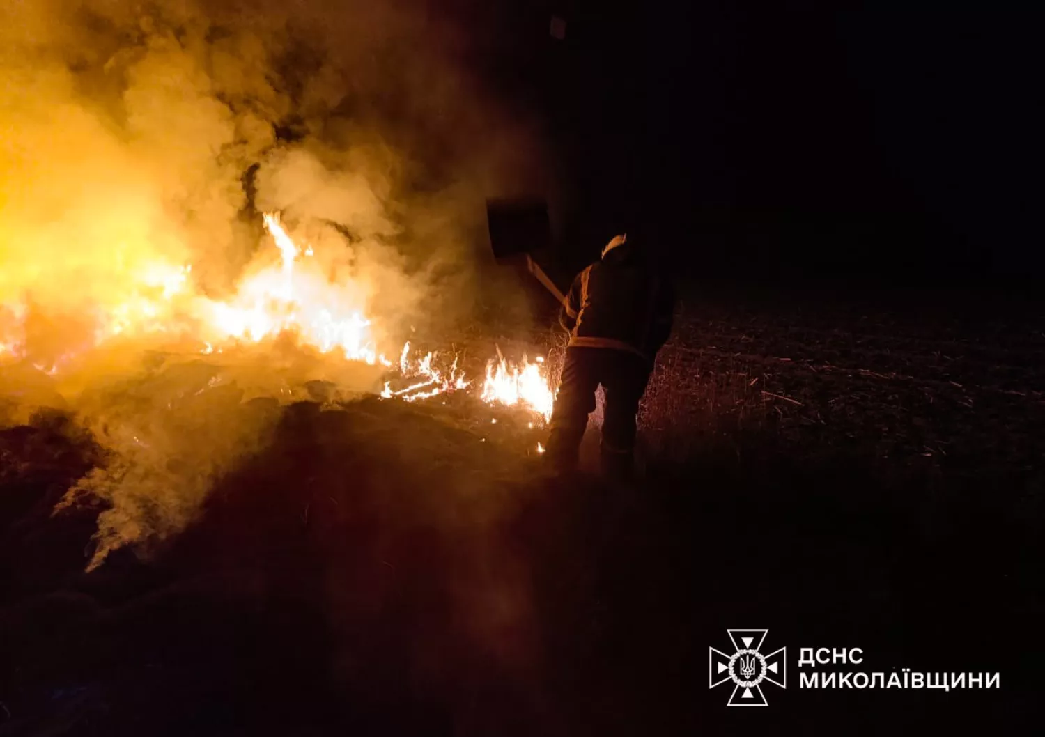 Рятувальники гасять пожежі на Миколаївщині. Фото: ДСНС
