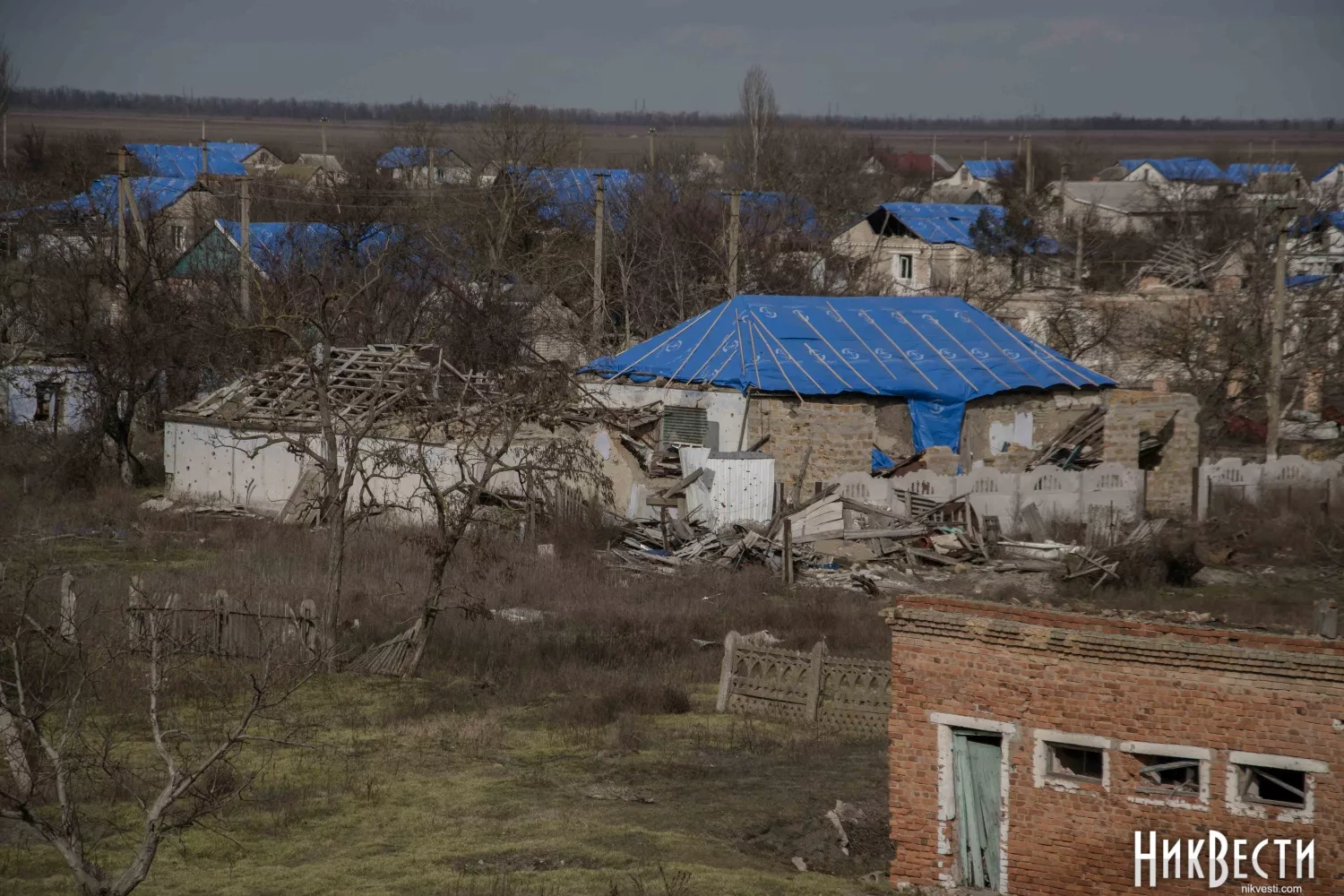 Село Посад-Покровське на Херсонщині, лютий 2023 року, фото: «NikVesti»