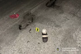 Місце, де автівка наїхала на жінку. Фото: Нацполіція