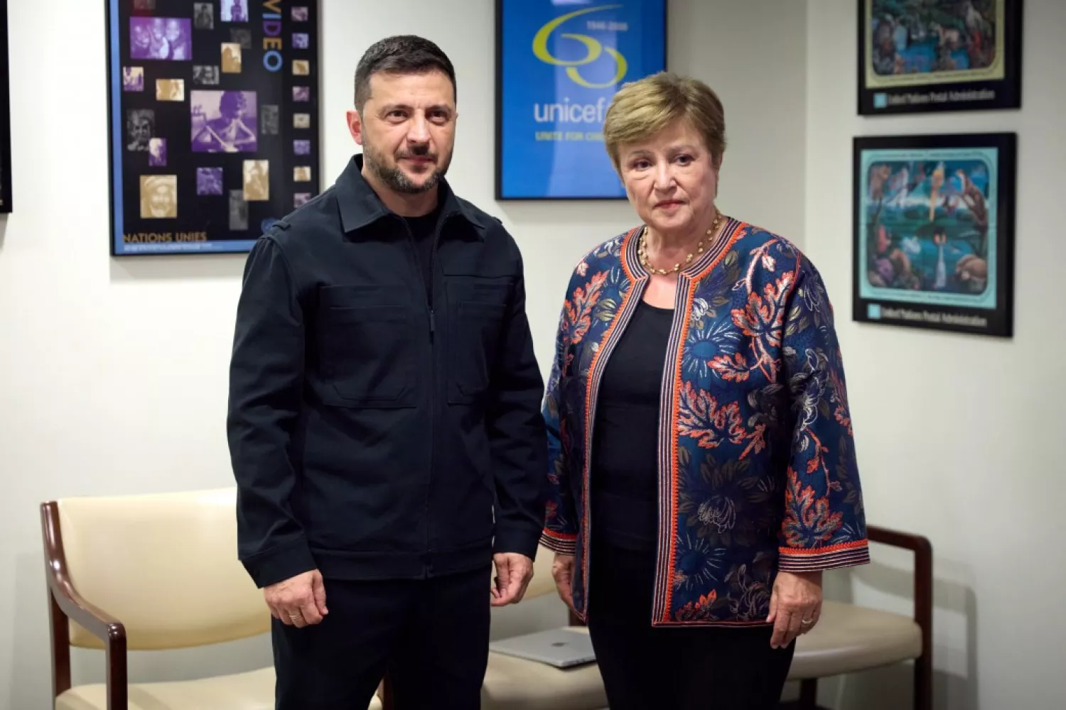 Зустріч Володимира Зеленського з Крісталіною Георгієвою в Нью-Йорку у вересні 2025 року. Фото: Офіс президента