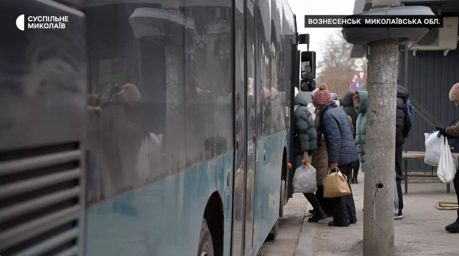 У Вознесенську тривають проблеми в роботі міського транспорту, скриншот з сюжету Суспільне Миколаїв