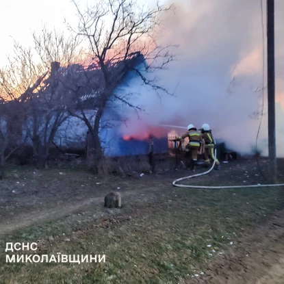 Пожежа на Миколаївщині. Фото: ДСНС