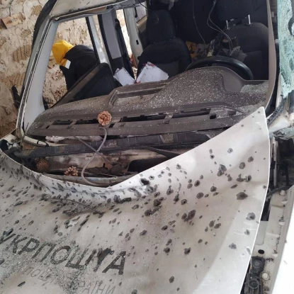 Росіяни атакували пересувне відділення «Укрпошти» на Херсонщині. Фото: Ігор Смілянський