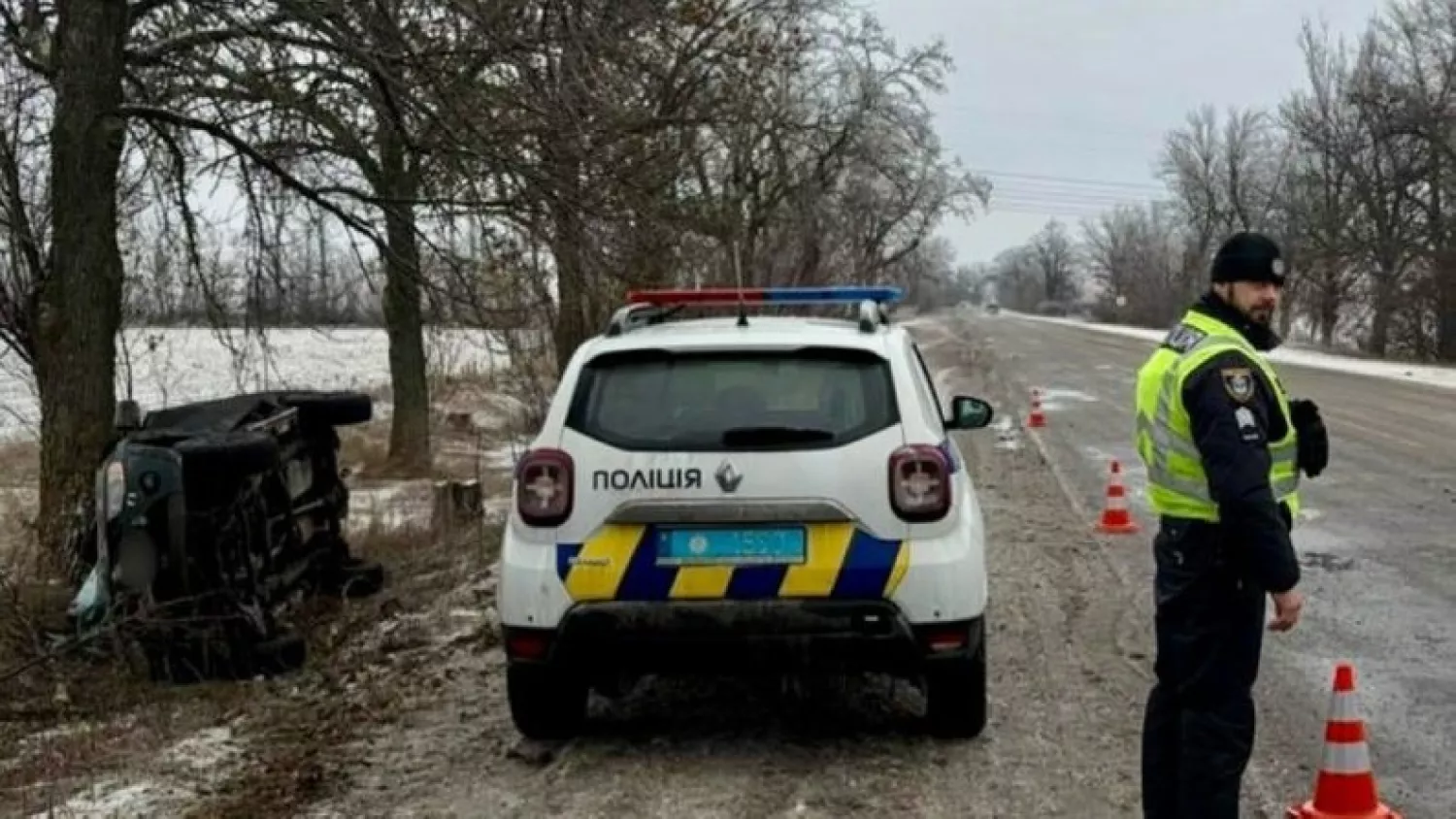 ДТП на трасі &laquo;Благовіщенське &mdash; Миколаїв&raquo;. Фото: Нацполіція