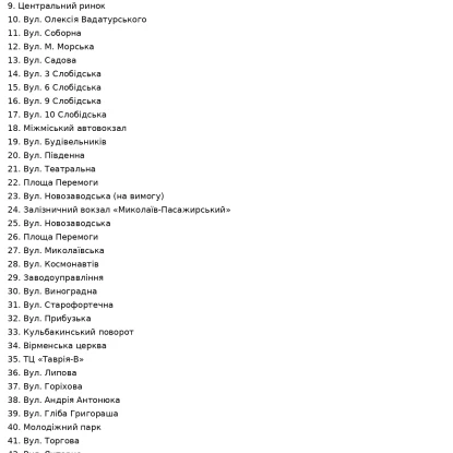 Зупинки тролейбусного маршруту № 10