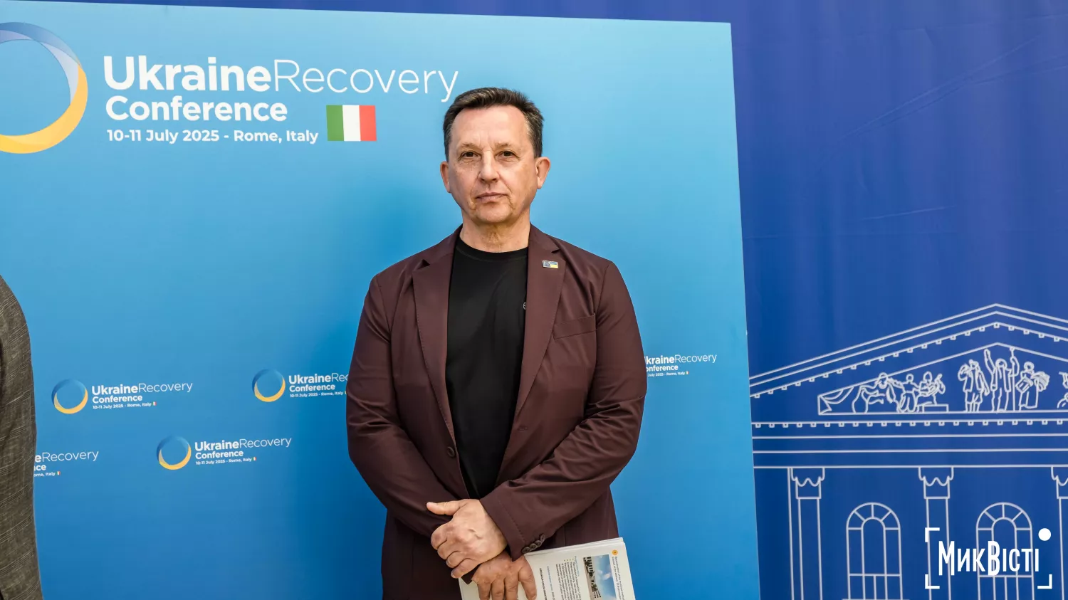 Сергій Бичков, міський голова Очакова на Конференції з відновлення України, Рим, 2025 рік. Фото: НикВести