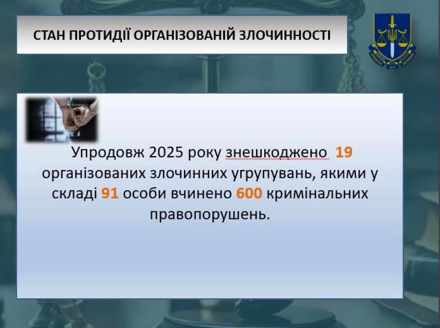 Стан протидії організованій злочинності. Дані обласної прокуратури