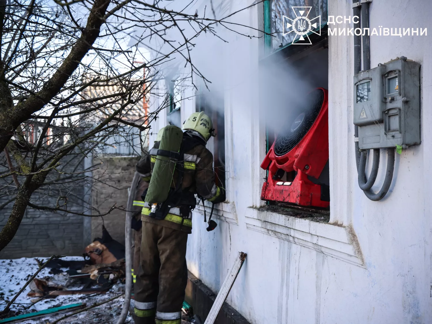 Пожежа у Корабельному районі Миколаєва, де загинула жінка. Січень 2026 року. Фото: ДСНС Миколаївщини