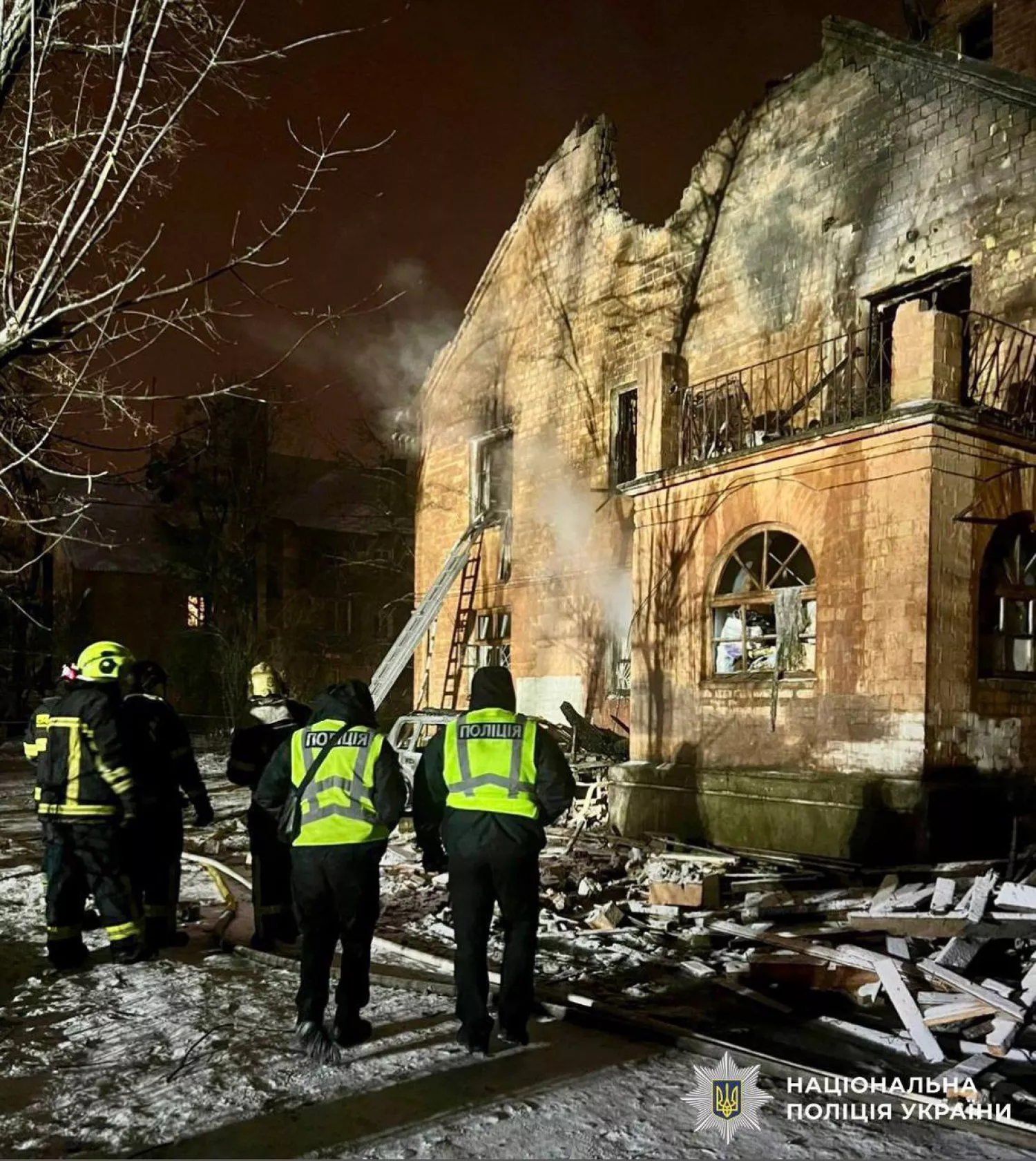 Наслідки обстрілу Києва 9 січня 2026 року. Фото: поліція Києва