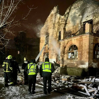 Наслідки обстрілу Києва 9 січня. Фото: ДСНС Києва