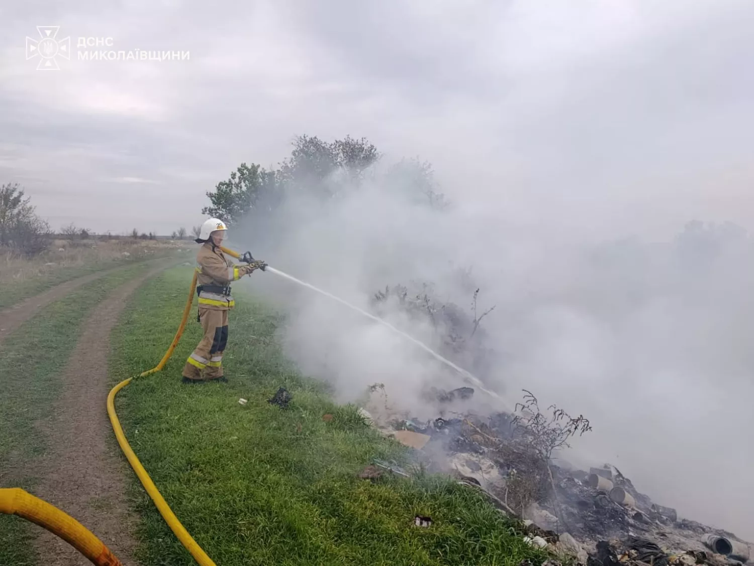Ліквідація пожежі у Миколаївській області. Фото: ДСНС